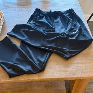 Nike Black Performance Track Pants with White Swoosh